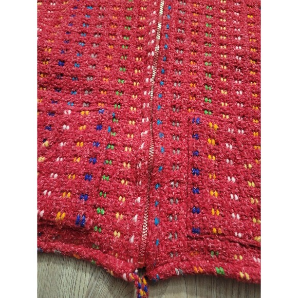 Ice - Ame Handmade in Ecuador full zip rainbow cardigan sweater wool blend Small - Picture 5 of 8
